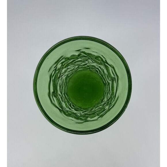 VINTAGE Green Crinkle Glass Flower Vase E.O. Brody Co. Cleveland Ohio (DR8) - Picture 2 of 3